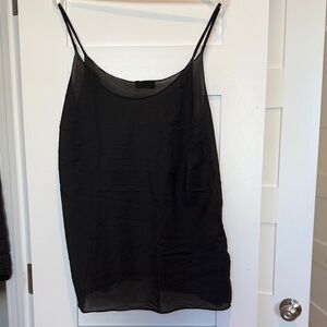 CP Shades Black Cotton Silk Spaghetti-Strap Women’s Camisole